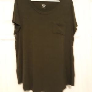 Spruce and Pine Olive Teeshirt w/ Front Pocket 2X